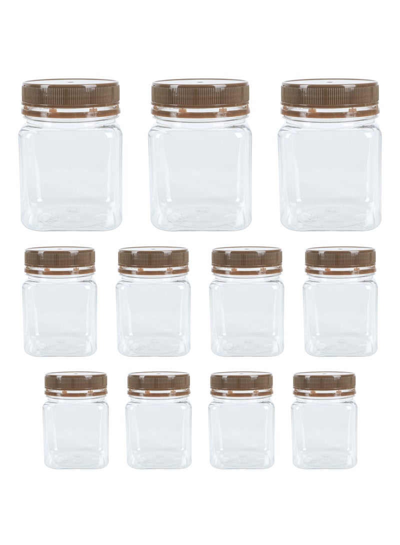 ALGHAFA Spice Box Bag, 11 pieces, 200ml, 350ml, 680ml, 680ml, Wooden Color, Al Ghafa  - Image 4