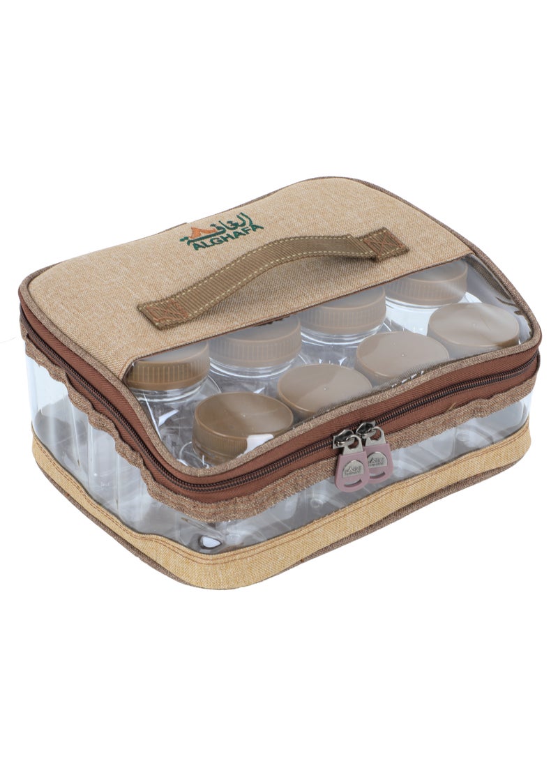 ALGHAFA Spice Box Bag, 11 pieces, 200ml, 350ml, 680ml, 680ml, Wooden Color, Al Ghafa  - Image 2