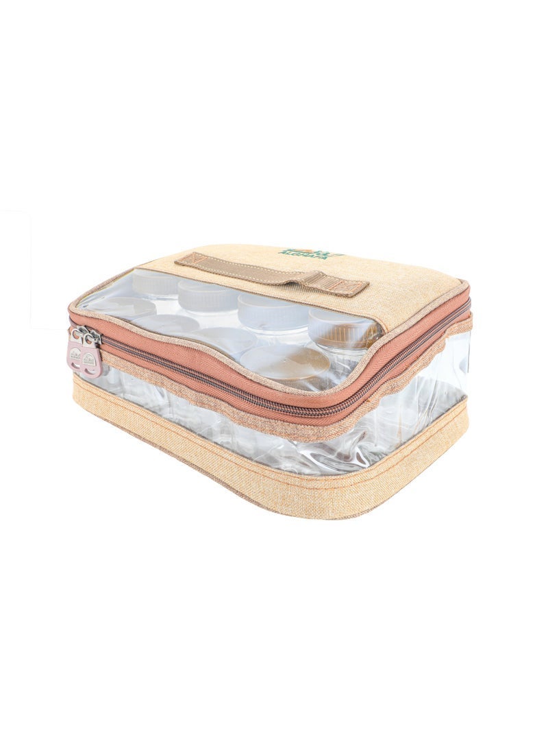 الغافة شنطة  علب بهارات ,عدد11قطعة  , سعة 200 ملي,سعة 350 ملي, سعة 680 ملي, لون خشبي , من  الغافة - Image 3