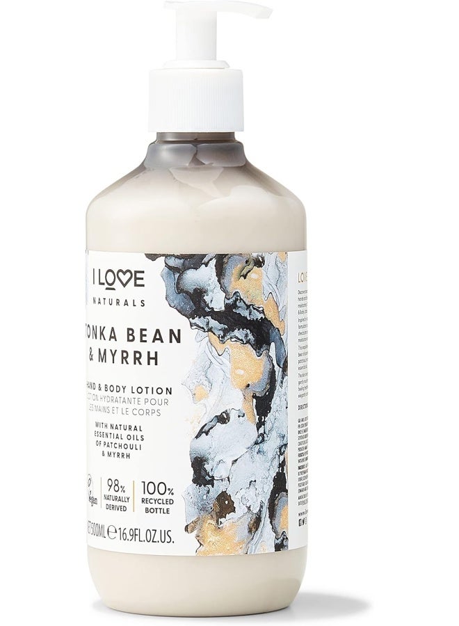 I Love Naturals Tonka Bean & Myrrh Hand & Body Lotion | 500ml | Hydrating, Vegan Formula | Sulfate-Free & Luxurious Moisturizer - Image 3
