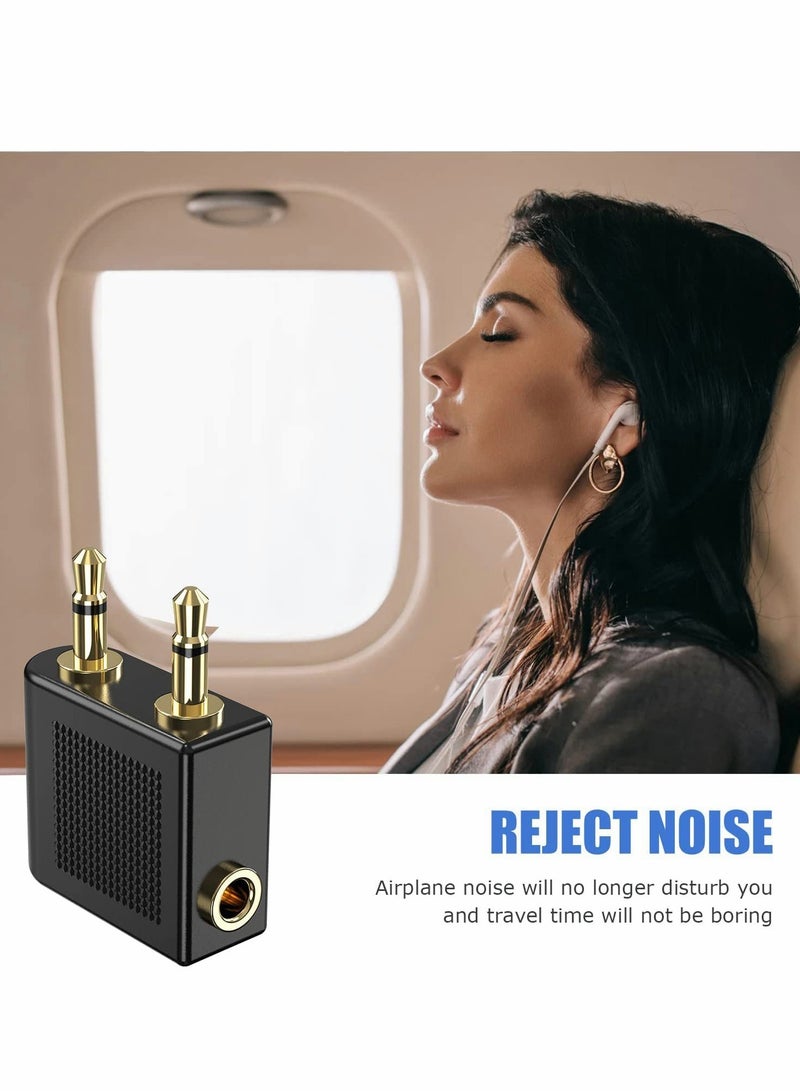 KASTWAVE Airplane Headphone Adapter, 3 Pcs Gold Plated 3.5mm Male to 3.5mm Female Stereo Aux Jack Headphone Adapter Compatible with More Headphones - Image 2