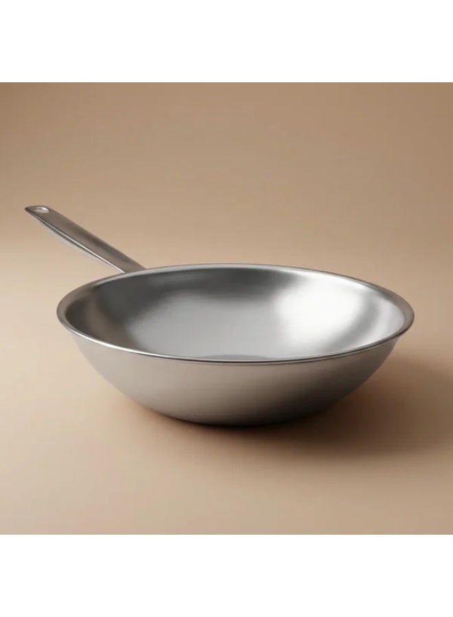 ROBUST Stainless Steel Pan, 28 cm - Silver - Image 1
