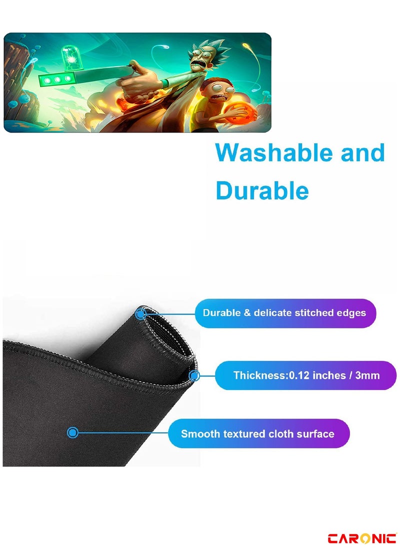 CARONIC - Large Gaming Mouse Pad with Superior Micro Weave Cloth Extended Desk Mousepad with Stitched Edges Non-Slip Base Water Resist Keyboard Pad For Gamer And Office Home  Carl M1035 - Image 1