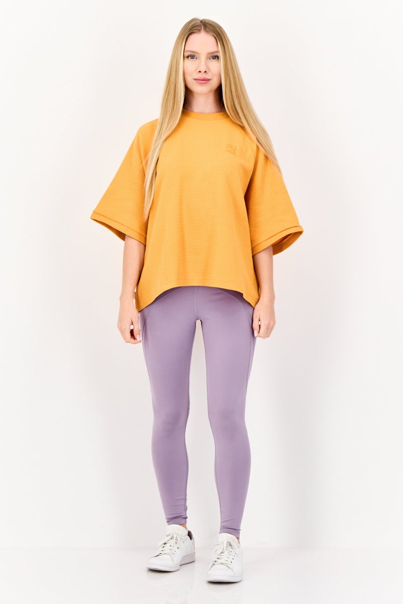 PUMA تي شيرت رياضي نسائي بأكمام قصيرة، خارجي، أصفر خردلي - Image 4