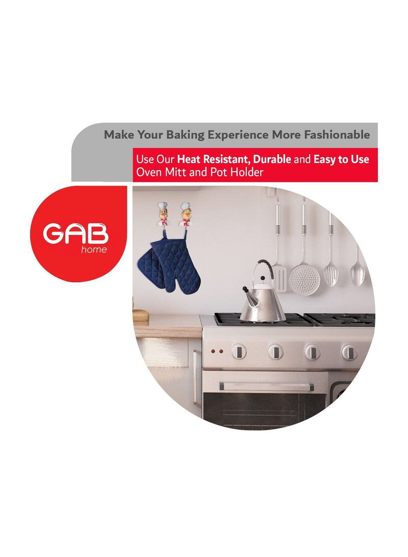 GAB Home 2-Piece Oven Mitt and Pot Holder Set, Black Denim Kitchen Baking Supplies  - Image 3