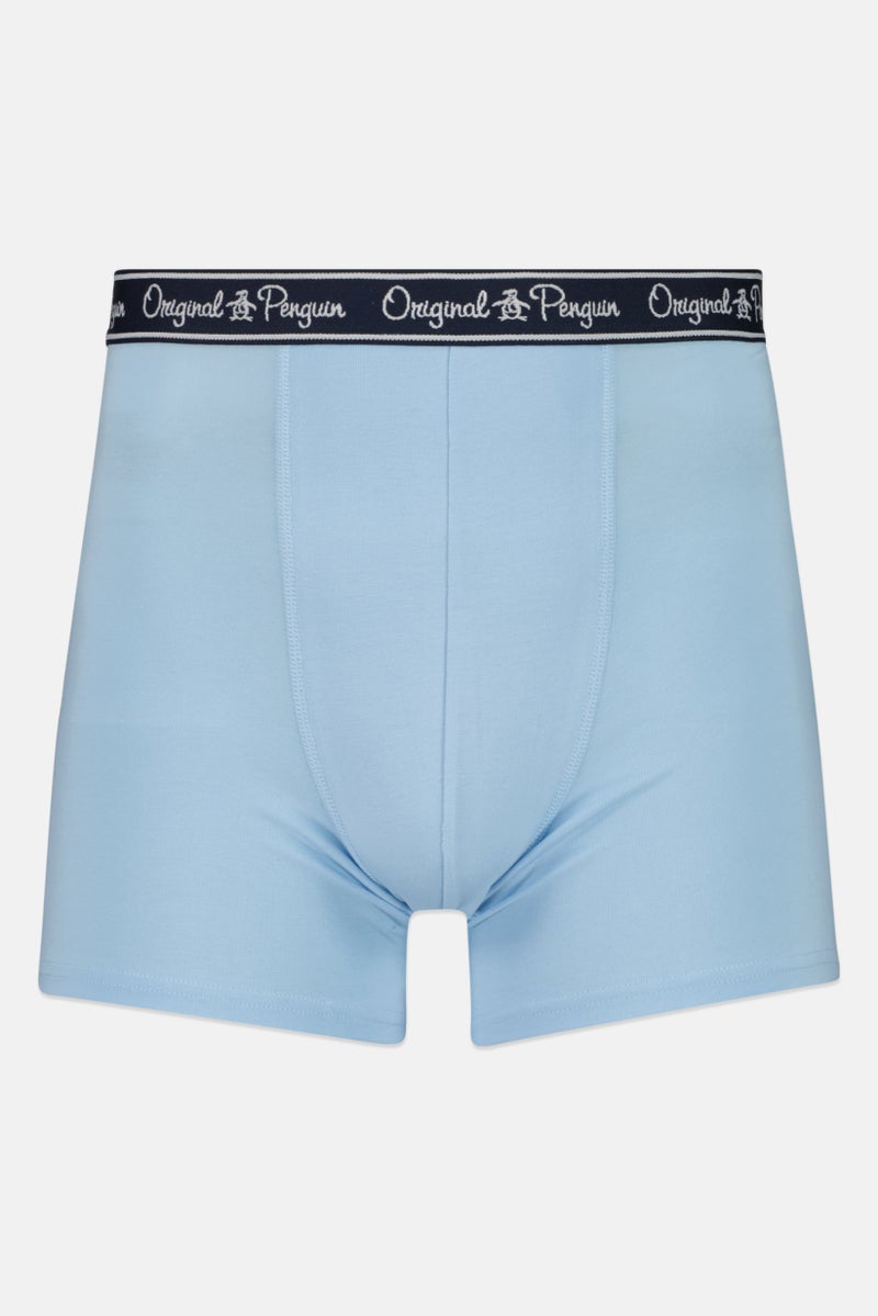 Men 3 Pieces Plain Boxer Briefs, Navy