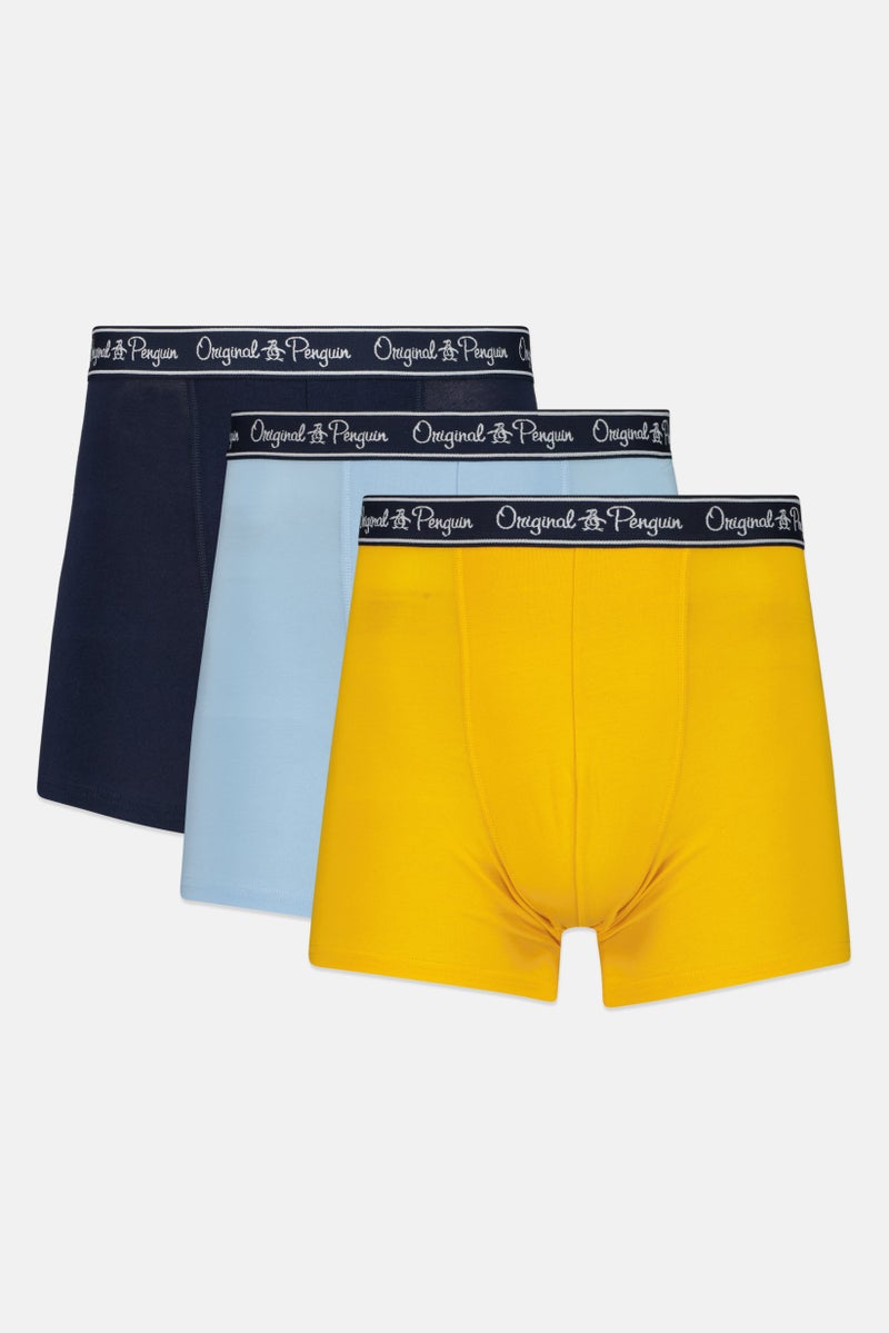 Original Penguin Men 3 Pieces Plain Boxer Briefs, Navy  - Image 1