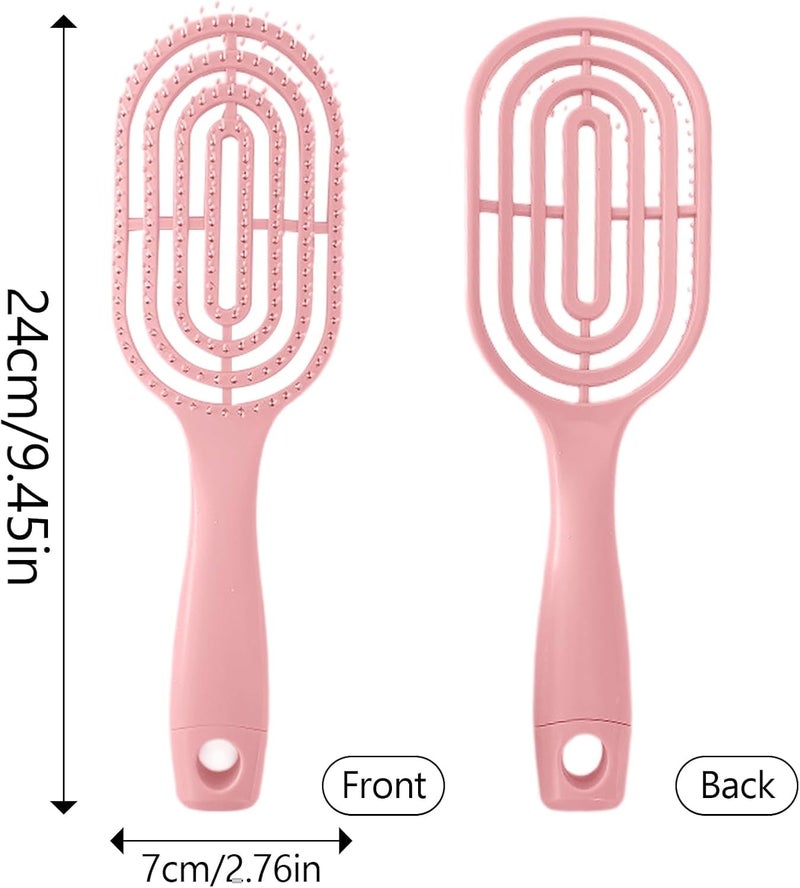 KEYOZA فرشاة شعر KEYOZA مع فتحات لتجفيف الشعر فرشاة لفك تشابك الشعر للرطبة والجافة مرونة لتدليك فروة الرأس للشعر المجعد والمستقيم والسميك أو الرقيق مضادة للتجاعيد سريعة التجفيف خفيفة الوزن وردية - Image 4