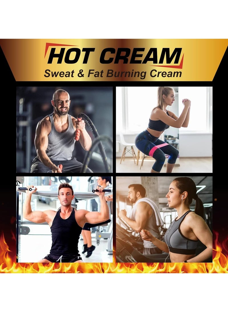 SUMAX Hot Sweat Cream, Fat Burning Cream for Belly Natural Weight Loss Cream Weight Loss Workout Enhancer for Women and Men Cellulite Treatment for Thighs Legs Abdomen Arms and Buttocks - Image 3
