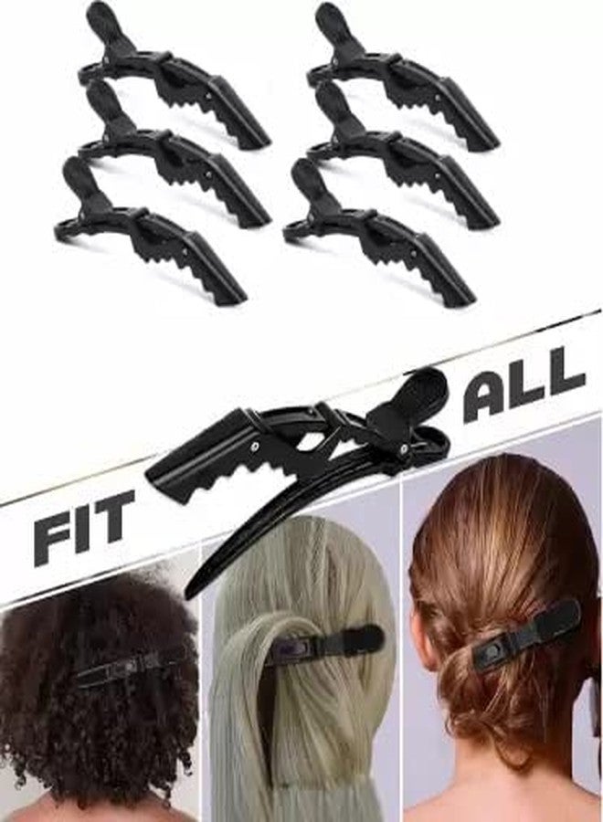 VEDETIC® rofessional Styling Paddle Hair Brush With 6 Pcs Crocodile Black Hair Clip For Alligator Hair Dividing Salon Men & Women - Image 4