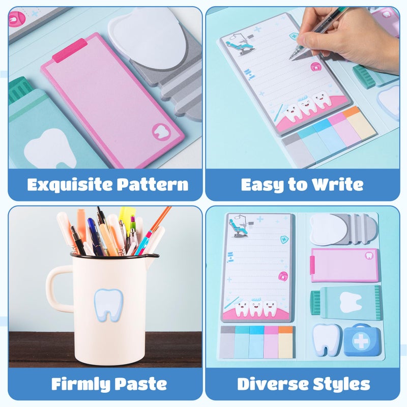 B1ykin Cute Sticky Notes Set - Iâ€™m Silently Judging Your Teeth Self-Stick Notes Pad, 550 Sheets Writing Memo Pages Sticky Notepad for Teacher Appreciation Gift, School Office Party Supplies (Dentist) - Image 3