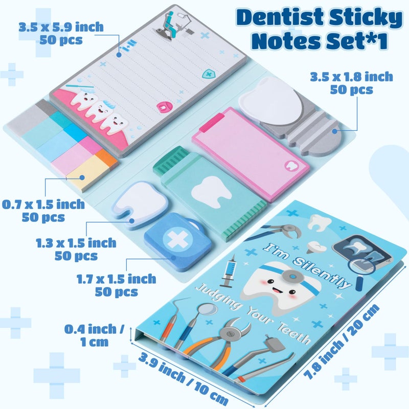 B1ykin Cute Sticky Notes Set - Iâ€™m Silently Judging Your Teeth Self-Stick Notes Pad, 550 Sheets Writing Memo Pages Sticky Notepad for Teacher Appreciation Gift, School Office Party Supplies (Dentist) - Image 2