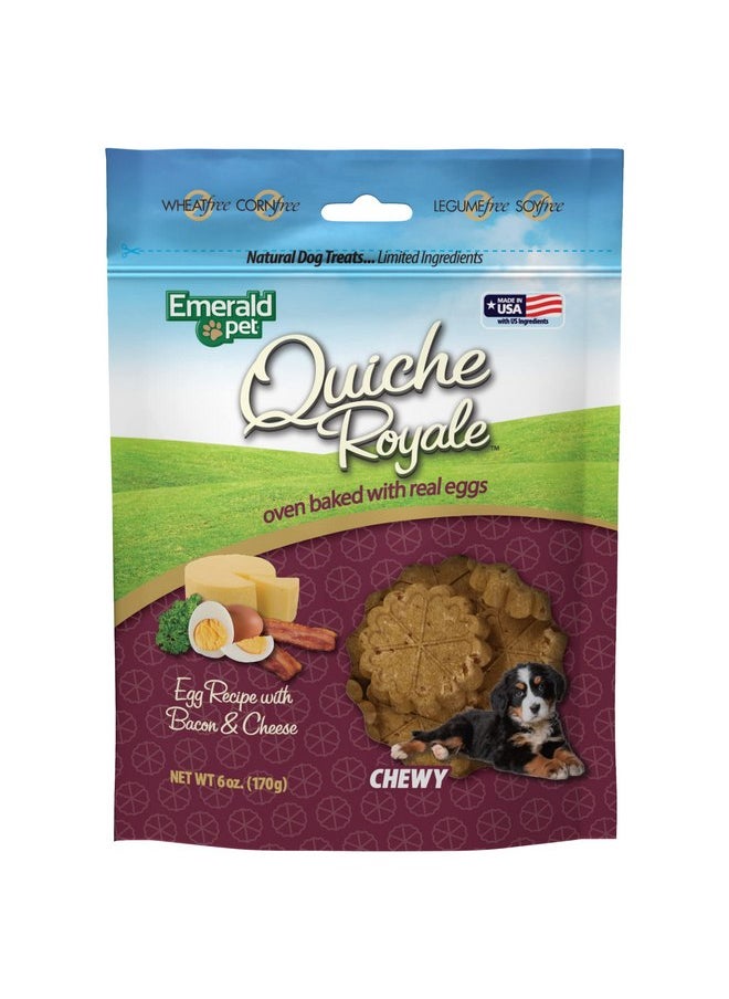 Emerald Pet - Emerald Pet Quiche Royale Premium Training Dog Treats - Healthy and Tasty Natural Dog Chews Made with Real Eggs - Limited Ingredient Dog Treats Made in The USA - Bacon & Cheese Treats, 6 oz - Image 1
