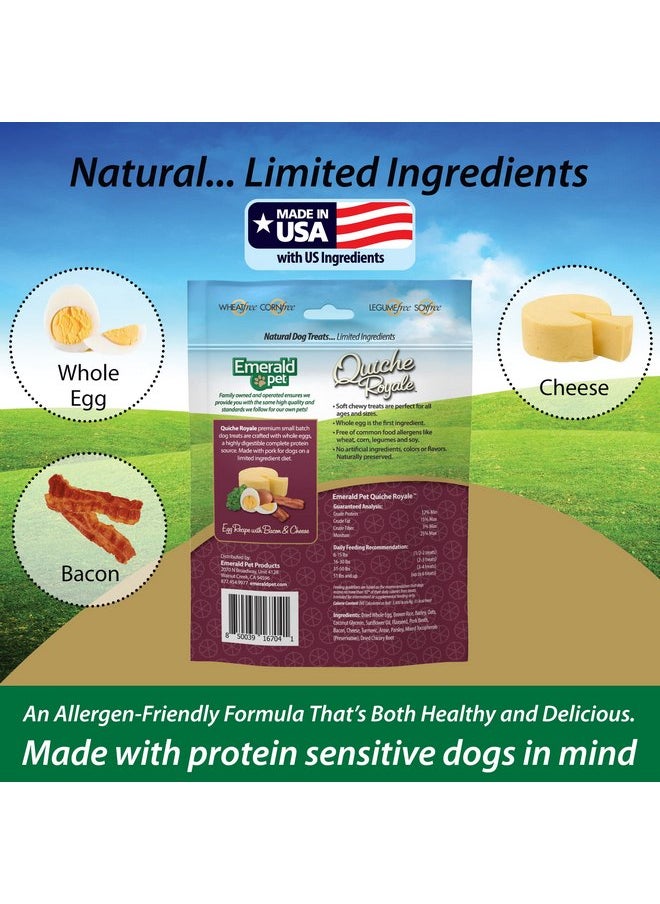 Emerald Pet - Emerald Pet Quiche Royale Premium Training Dog Treats - Healthy and Tasty Natural Dog Chews Made with Real Eggs - Limited Ingredient Dog Treats Made in The USA - Bacon & Cheese Treats, 6 oz - Image 1