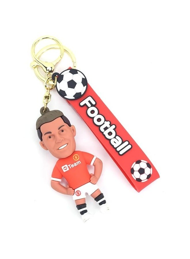 Generic 3D Football Keychain with Loop and Hook Versatile Bag Charm, Car Keyring, and Bike Keychain Ideal Gift for Football Fans, Featuring Football Uniform Pendant and Football Charm  - Image 4