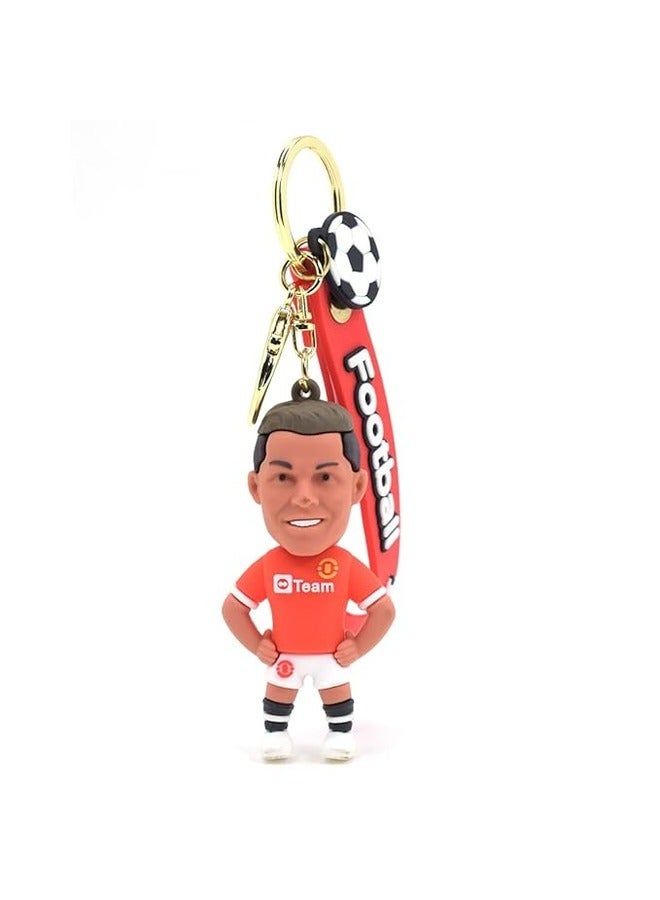 Generic 3D Football Keychain with Loop and Hook Versatile Bag Charm, Car Keyring, and Bike Keychain Ideal Gift for Football Fans, Featuring Football Uniform Pendant and Football Charm  - Image 1