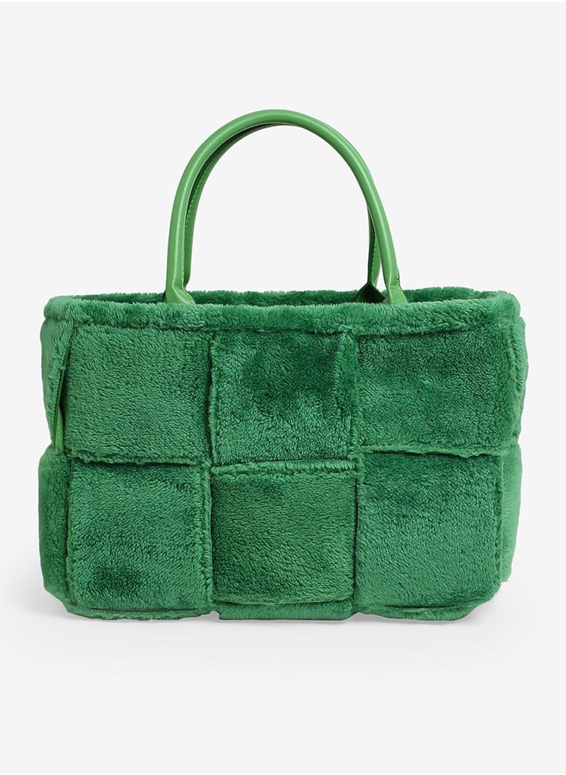 Couturelabs - Dark Green Squared Fur Bag - Image 1