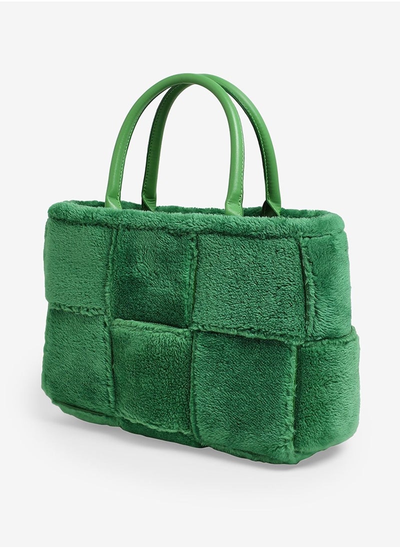 Couturelabs - Dark Green Squared Fur Bag - Image 1