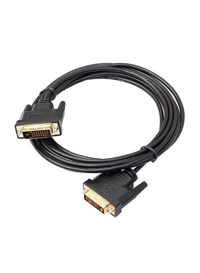 NIBEMINENT Universal DVI D To DVI-D Gold Male Dual Link TV Cable Black  - Image 1