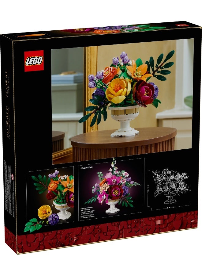 LEGO مجموعة ألعاب بناء LEGO Botanicals لترتيب الزهور ديكور منزلي زهور 10345 (1161 قطعة) - Image 3