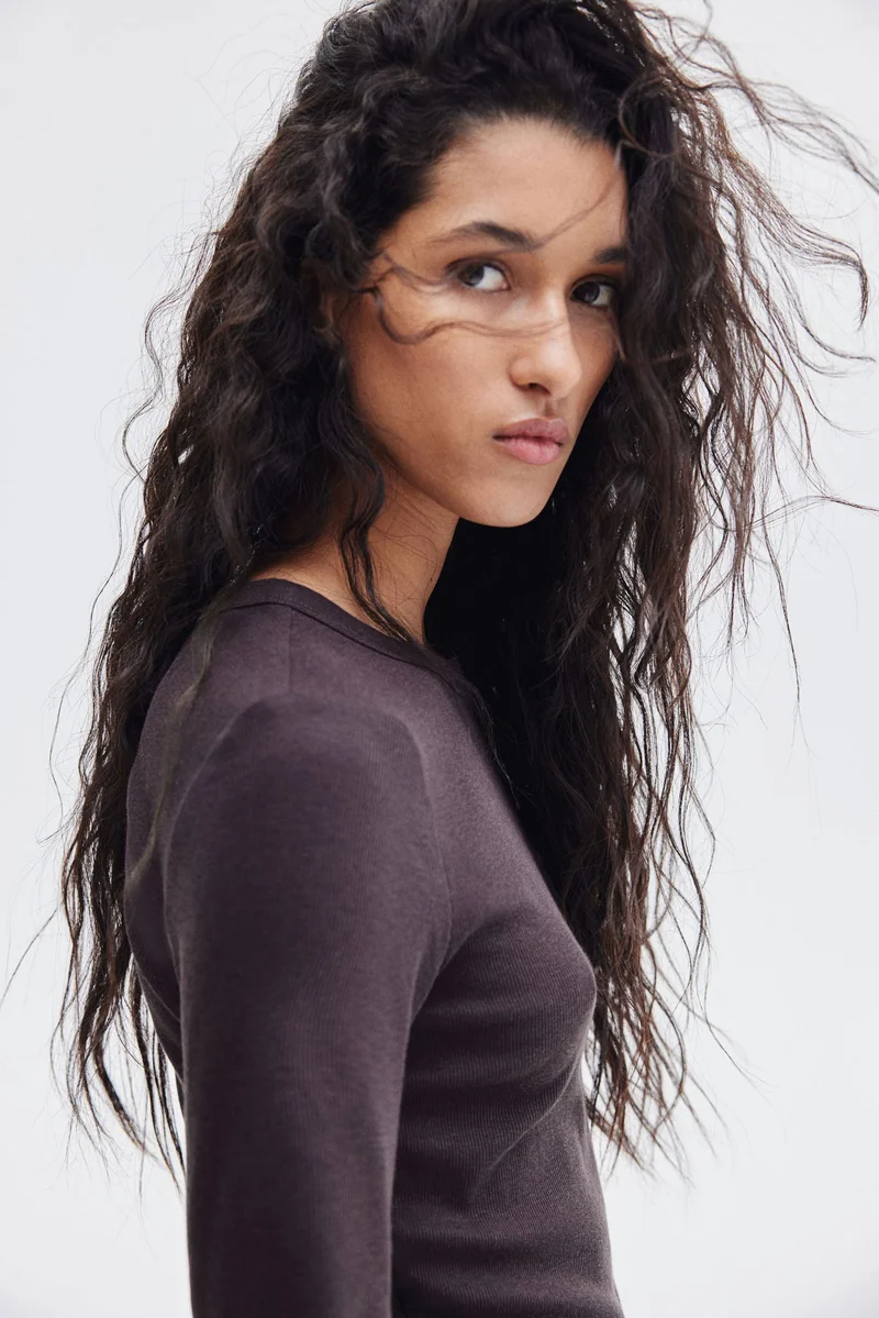 H&M Ribbed Modal-Blend Top