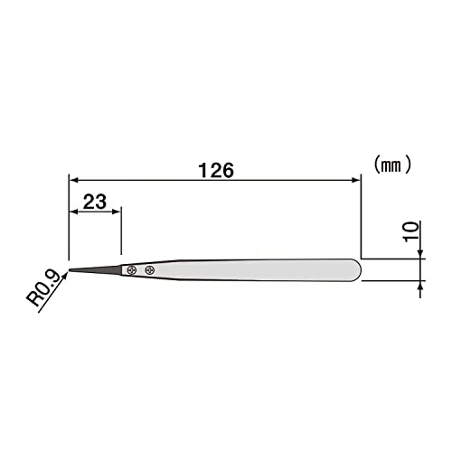ENGINEER Engineer ESD Tweezers, Anti-Static Cutting, Round Type, 4.9 inches (126 mm), PTZ-42 - Image 4