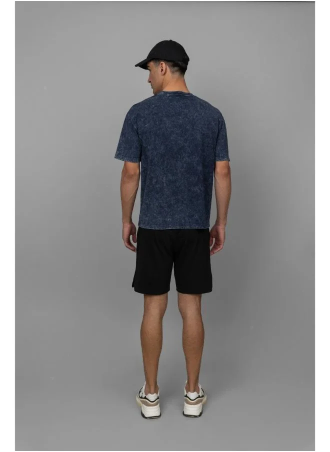 نسيسيرا Navy Acid Wash Shorts Set