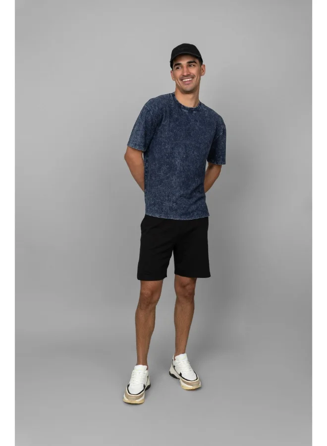 NeceSera Navy Acid Wash Shorts Set