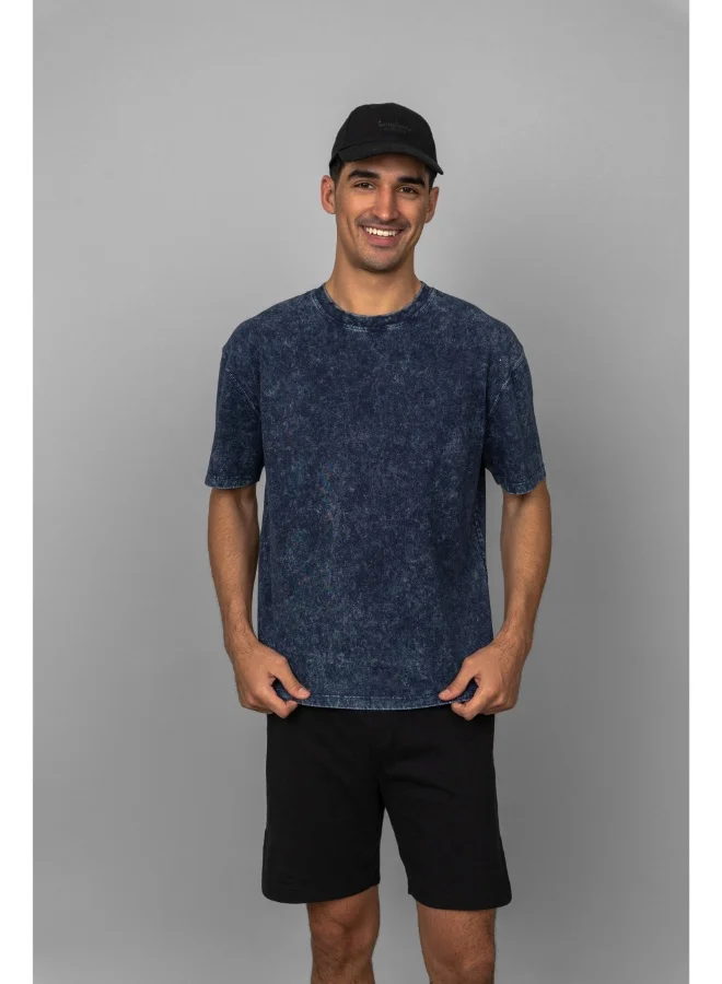 NeceSera Navy Acid Wash Shorts Set