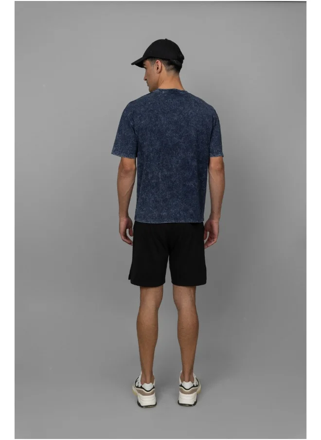 NeceSera Navy Acid Wash Shorts Set