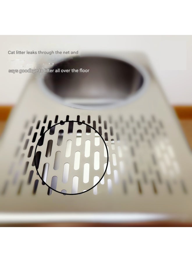 A.M cat litter box stainless steel cat litter box double layer cat litter box full extra large closed cat litter box - Image 2