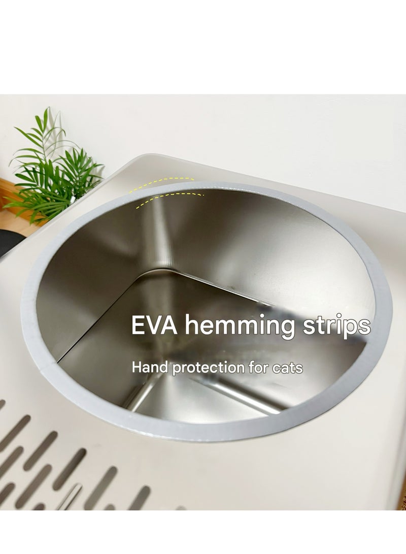 A.M cat litter box stainless steel cat litter box double layer cat litter box full extra large closed cat litter box - Image 5