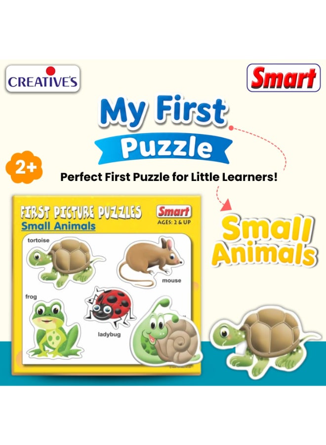 Creative's Creative’s Smart First Picture Puzzles – Small Animals | Educational Toy for Toddlers | Learn Frog, Mouse, Tortoise, Ladybug & Snail | Montessori Early Learning Game for Kids | Ages 2 & Up - Image 2