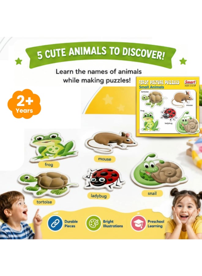Creative's Creative’s Smart First Picture Puzzles – Small Animals | Educational Toy for Toddlers | Learn Frog, Mouse, Tortoise, Ladybug & Snail | Montessori Early Learning Game for Kids | Ages 2 & Up - Image 3