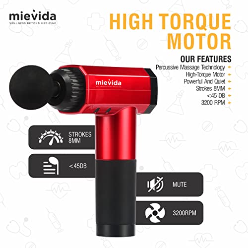 Mievida Fit Gen X Portable Electric Body Massager Gun | Deep Tissue Percussion Massage Machine for Full Body Pain & Stress Relief | Cordless, Rechargeable, Quiet Handheld with 6 Specialized Heads - Image 5