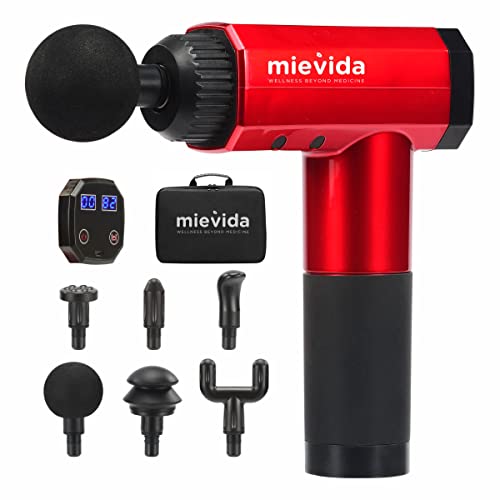 Mievida Fit Gen X Portable Electric Body Massager Gun | Deep Tissue Percussion Massage Machine for Full Body Pain & Stress Relief | Cordless, Rechargeable, Quiet Handheld with 6 Specialized Heads - Image 1