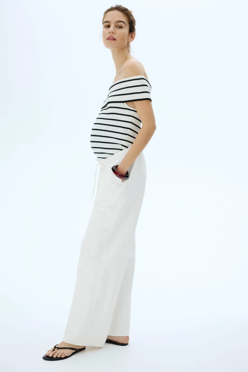 H&M Mama Denim Drawstring Trousers