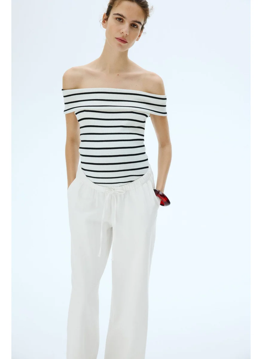 اتش اند ام Mama Denim Drawstring Trousers