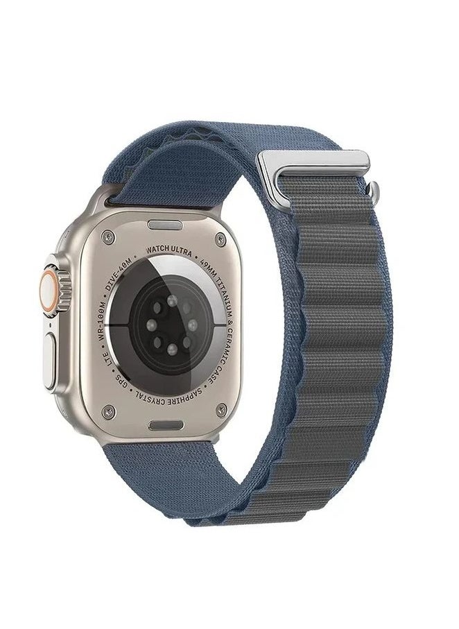 Generic - Nylon Band - Compatible with Apple Watch Ultra 2/Ultra Band 49mm 45mm 44mm 42mm for Men Women, Adjustable with Metal C-Hook Strap, (Navy Blue) - Image 1