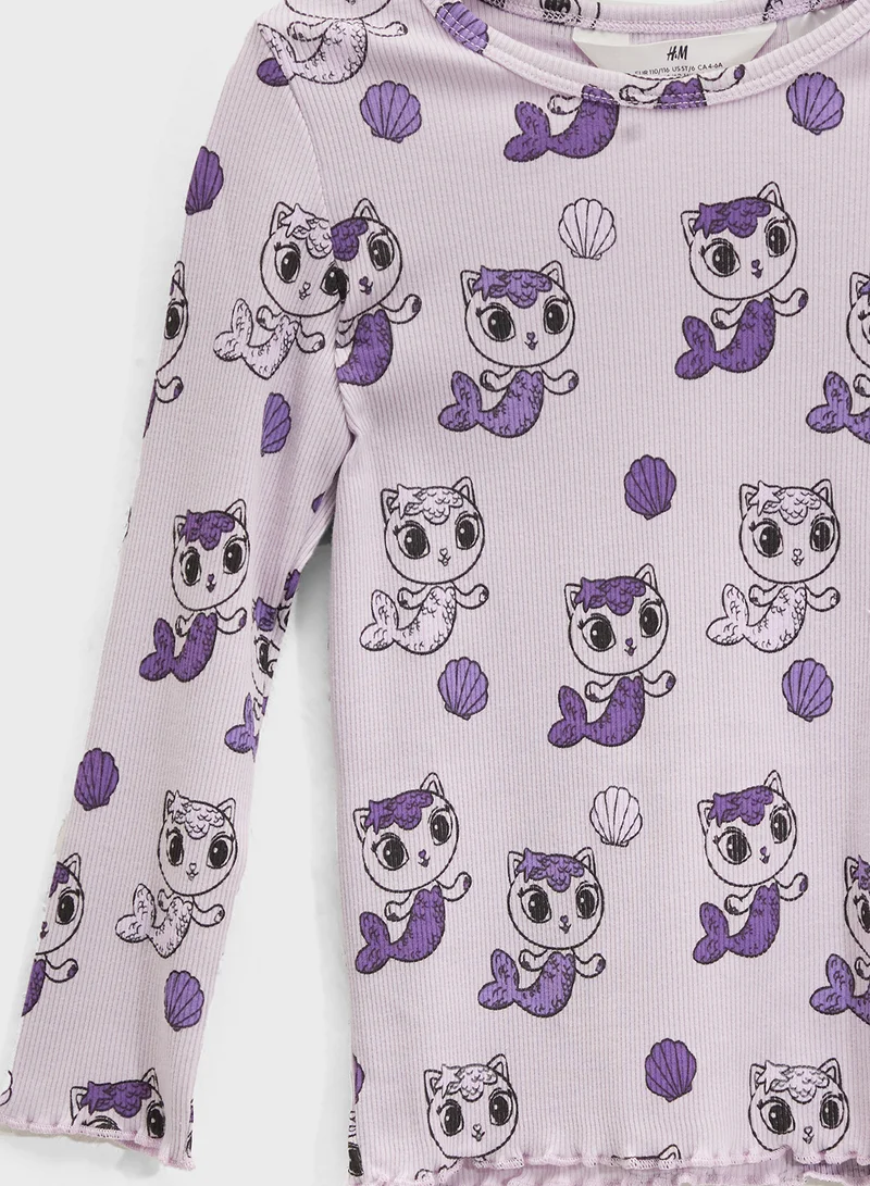 H&M Long-Sleeved Printed Top