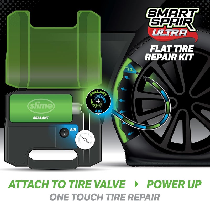 Slime 50159 Flat Tire Repair Kit, Smart Spair Ultra, All-in-one Solution, Repairs and Inflates, Truck/SUV, 15 Min Fix - Image 2