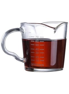 Espresso Shot Glass 3-Ounce Triple Pitcher Barista Double Spouts With Pouring Handle for Milk Coffee Making Glasses Parts Clear Microwave Dishwasher Safe (1 Pack)