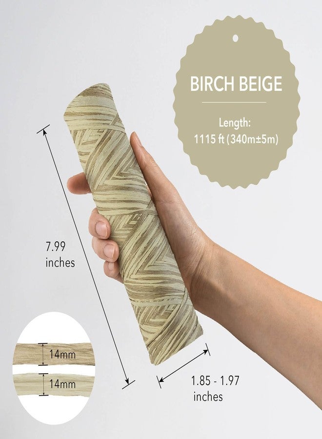 GoDear Design 371 Yards Paper Raffia Ribbon, 3 mm Wide Twisted Natural Birch Beige Ribbon for Gift Wrapping, Crafts, Home Decor - Image 2