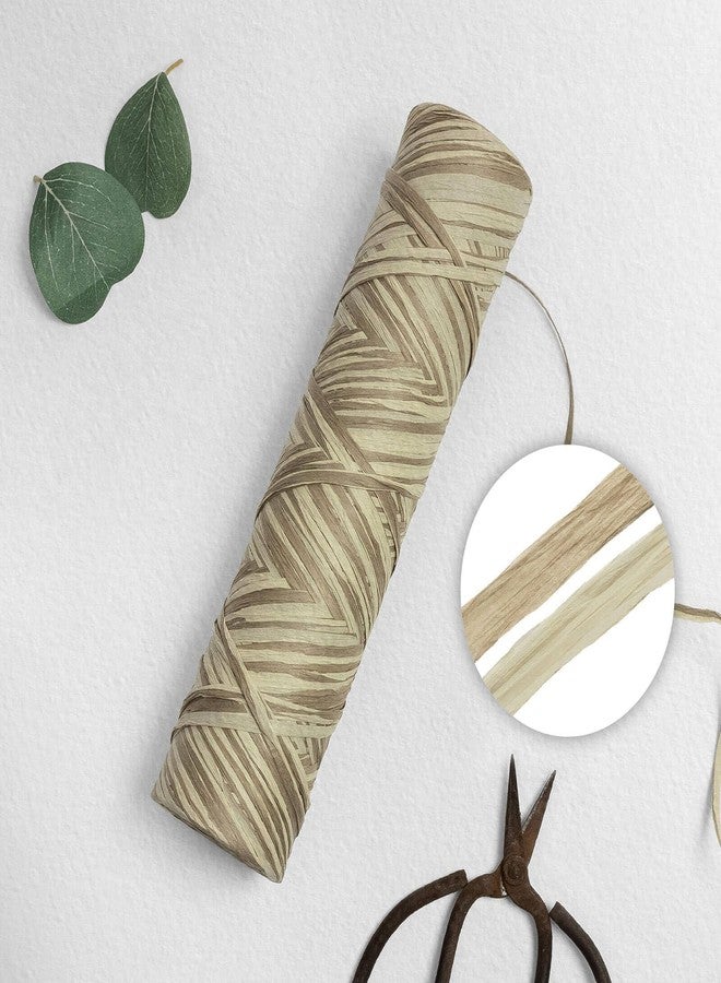 GoDear Design 371 Yards Paper Raffia Ribbon, 3 mm Wide Twisted Natural Birch Beige Ribbon for Gift Wrapping, Crafts, Home Decor - Image 1
