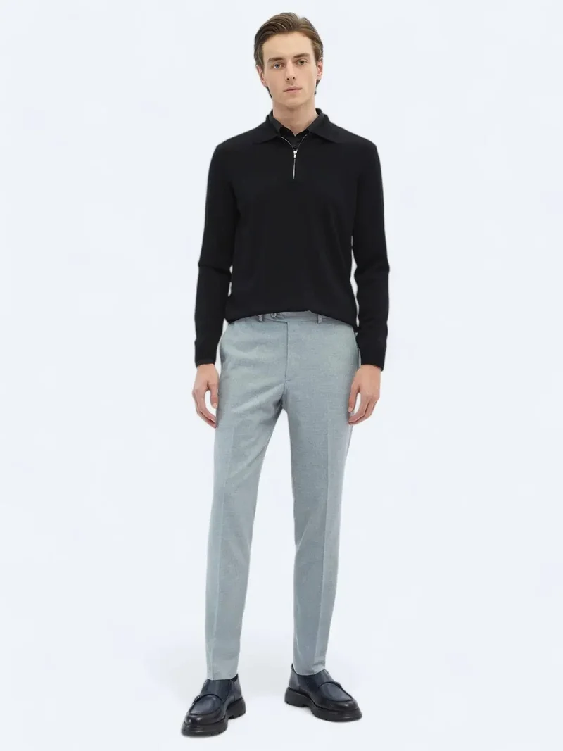 كيب بنطلون كلاسيكي رمادي اللون بقصة ضيقة