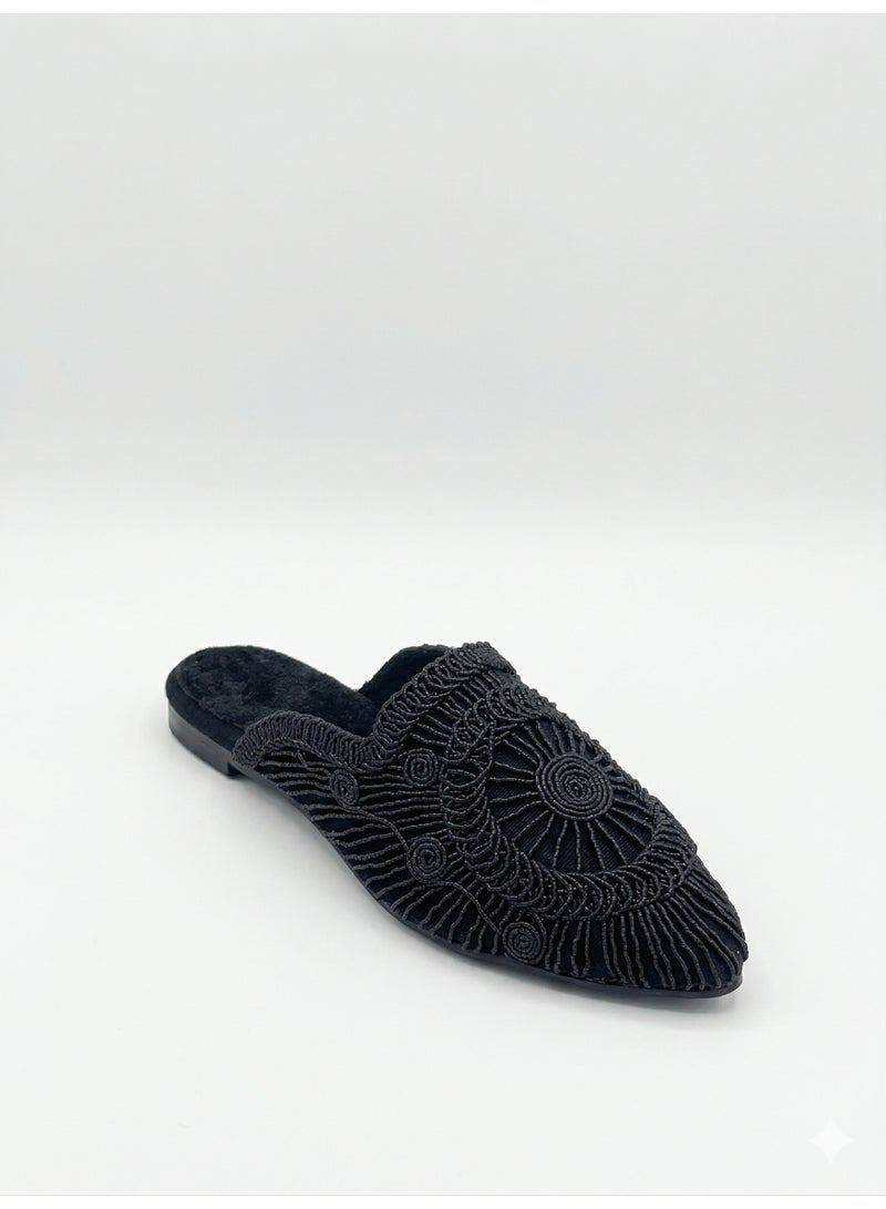 لايف ستيلاش  صابوه قماش مسطح مميز SB-703 - أسود - Image 2