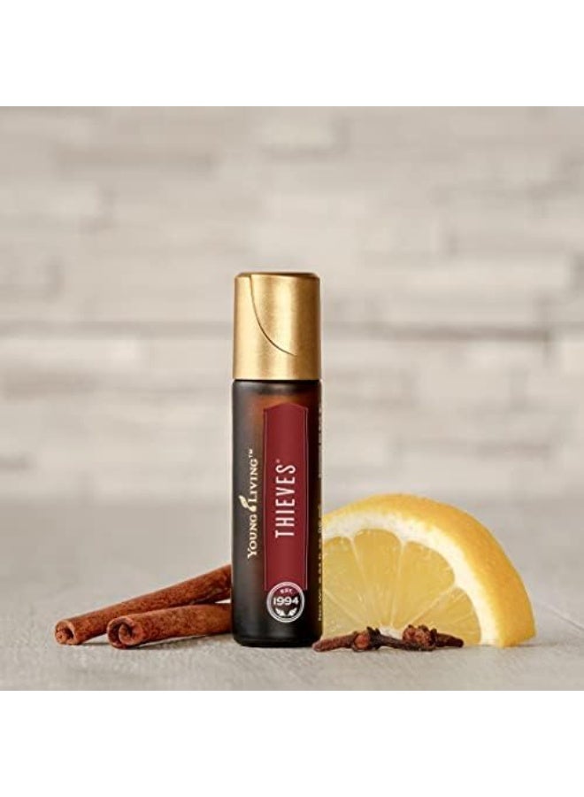Young Living Thieves Roll-On - 10 ml - Pre-Diluted Essential Oil Blend for On-The-Go Application - a Legendary Blend of Essential Oils. Formulated with Clove, Lemon, Cinnamon Bark, Eucalyptus | Essential Oils, Roll-On, Legendary Blend, On-The-Go Application - Image 3