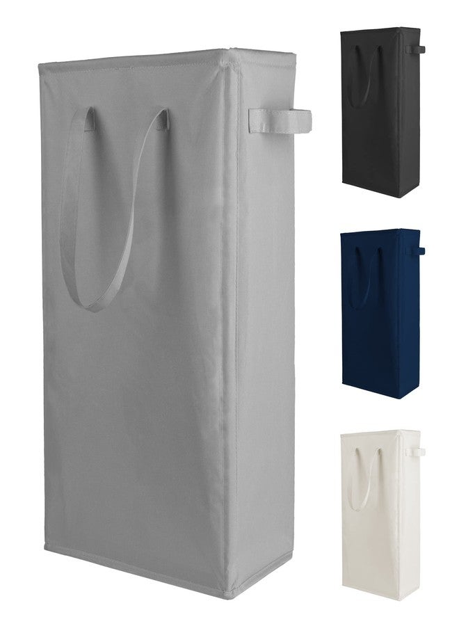 Odonata 45L Slim Laundry Hamper Handles Collapsible Laundry Basket Thin Dirty Clothes Basket Narrow Laundry Bag Foldable Dirty Hamper (Dark Grey) - Image 1