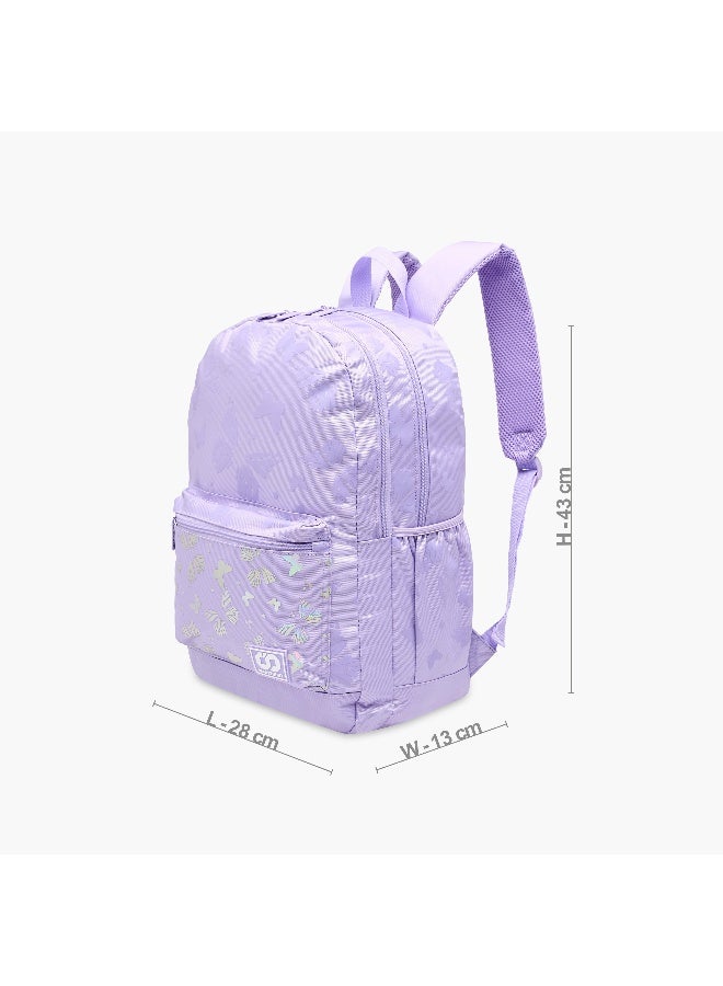 sami_studio 17 Inch Backpack-Butterfly-Collection-2 Cmprt With Zip- (Polyester ) Multicolor \ 43X28X13 - Image 4