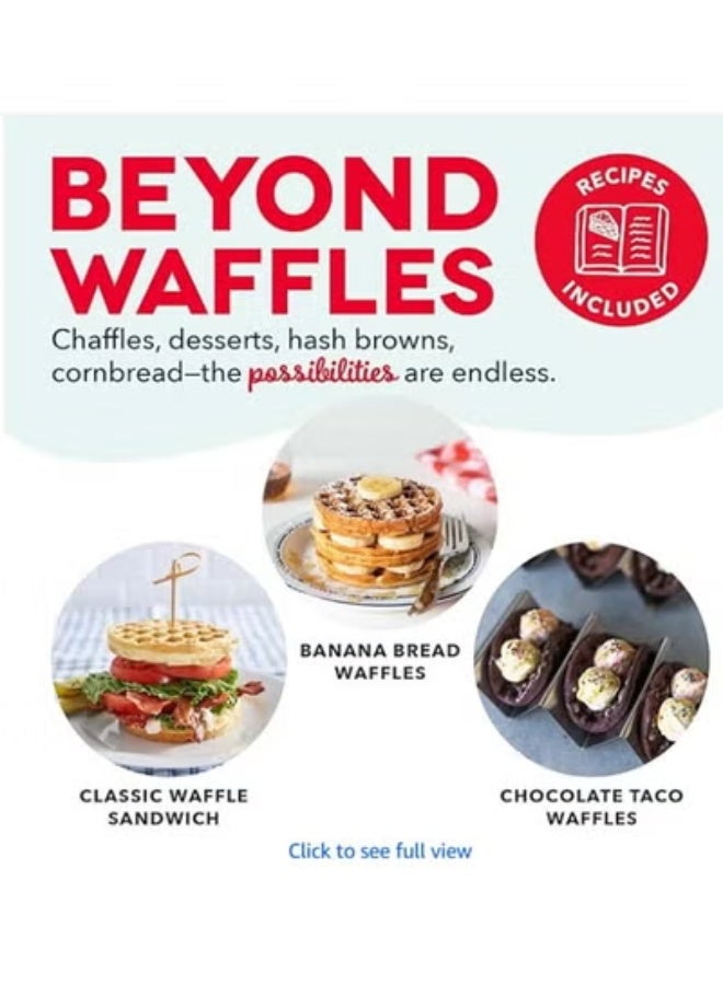 HaHaHai Mini Maker for Individual Waffles, Hash Browns, Keto Chaffles with Easy to Clean, Non-Stick Surfaces, 4 Inch - Image 5